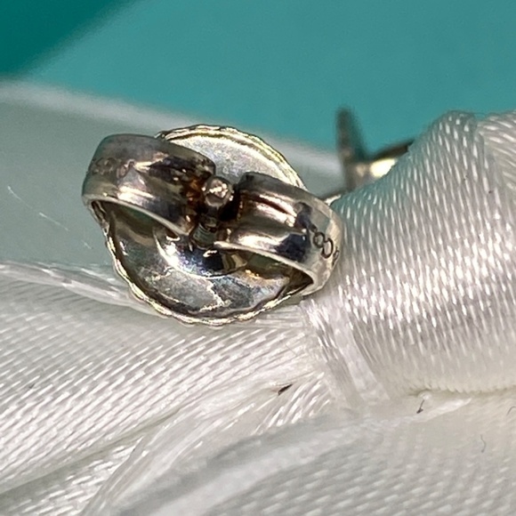 Tiffany & Co Elsa Peretti Diamond Earrings By the Yard .06ct Silver 925 - Picture 5 of 8